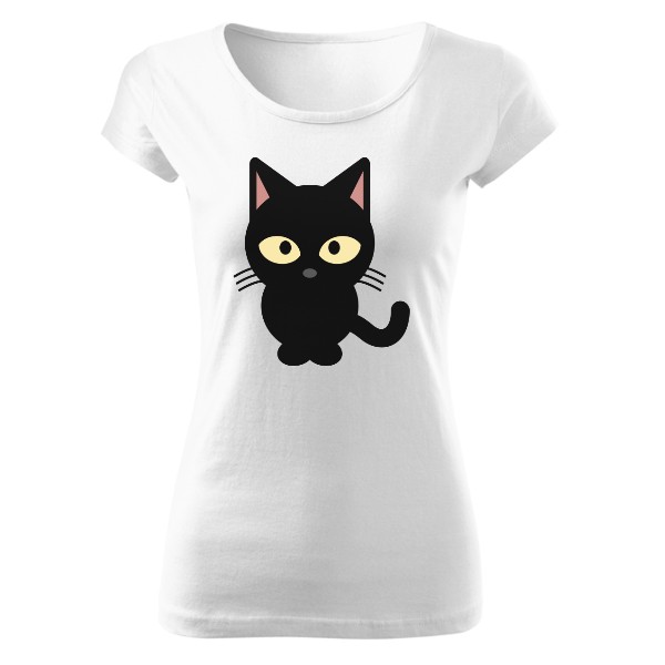 Dámské tričko bílé kočka 