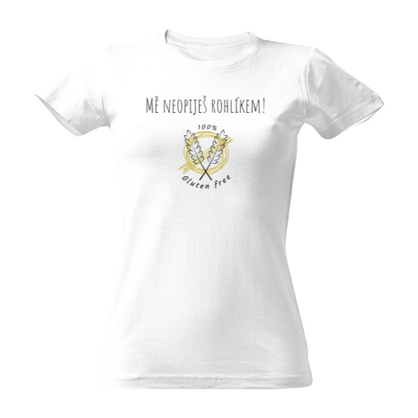 Dámské tričko glutenfree rohlík bílá
