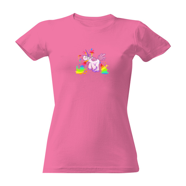 Dámské tričko LGBT unicorn růžové