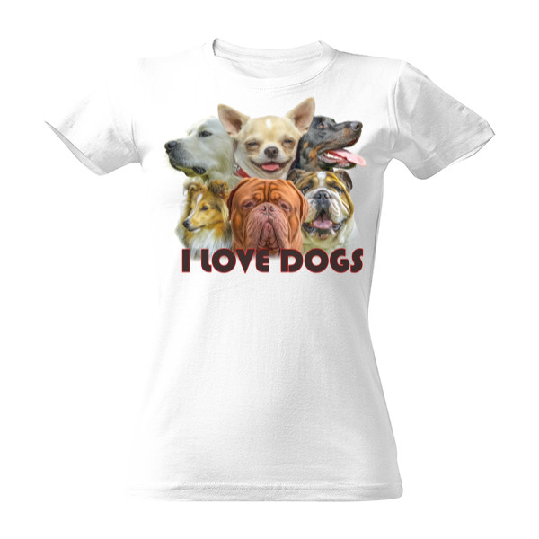 Dámské tričko Miluji psy T-shirt