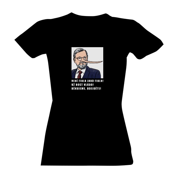 Dámské tričko Není Fiala jako Fiala černé