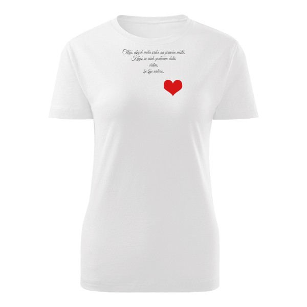 Tričko s potiskem Dámské tričko "Srdce na pravém místě"