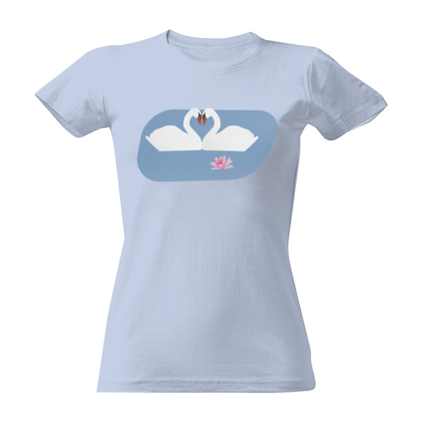 Tričko s potiskem Dámské triko - Labutě