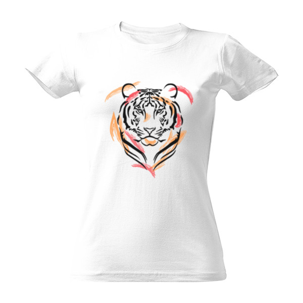 Tričko s potiskem Tiger tribal - heart