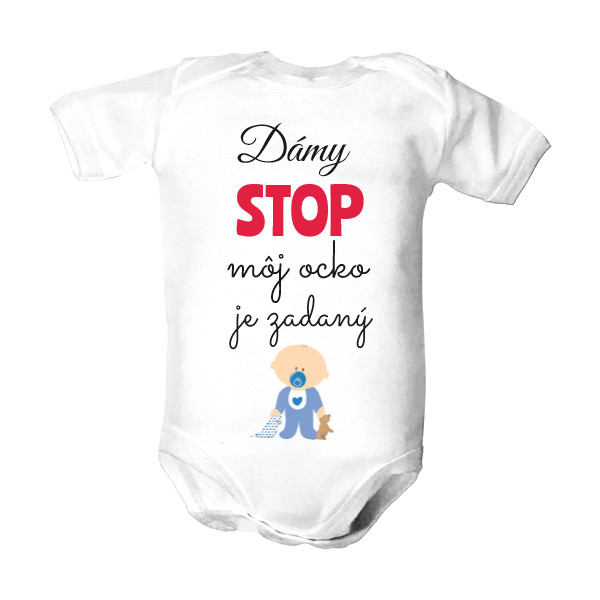 Dětské body  s potiskem damy stop moj ocko je zadany