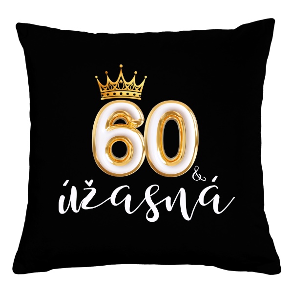 Dárek k 60 se zlatou korunkou a textem úžasná