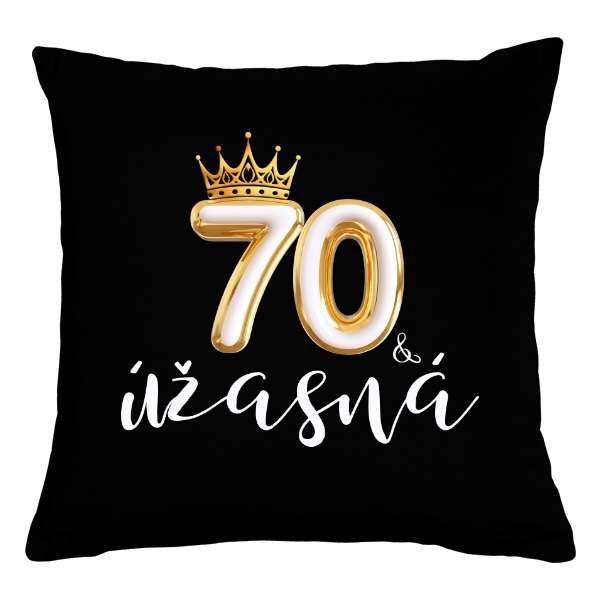 Dárek k 70 se zlatou korunkou a textem úžasná