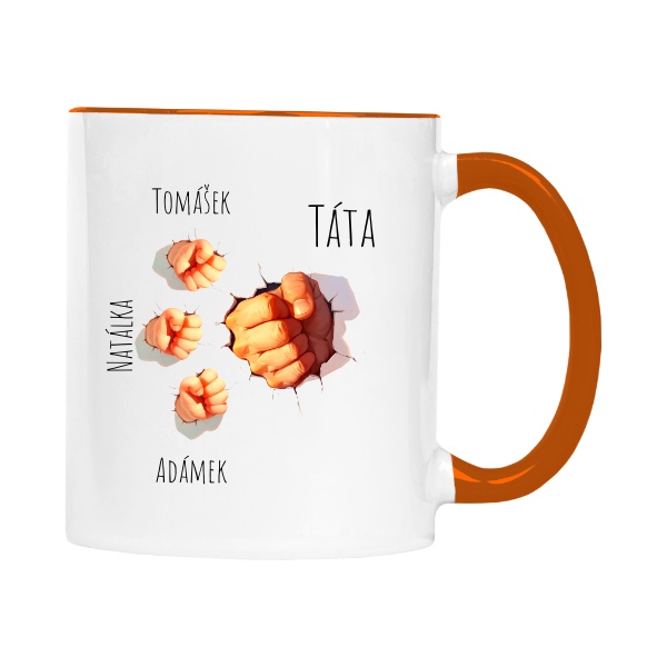 Dárek pro tatínka pěsti se jmény tří dětí