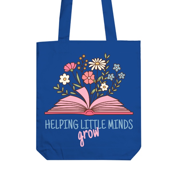 Taška z bio bavlny s potlačou Dárek pro učitelku Helping Little Minds Grow 1