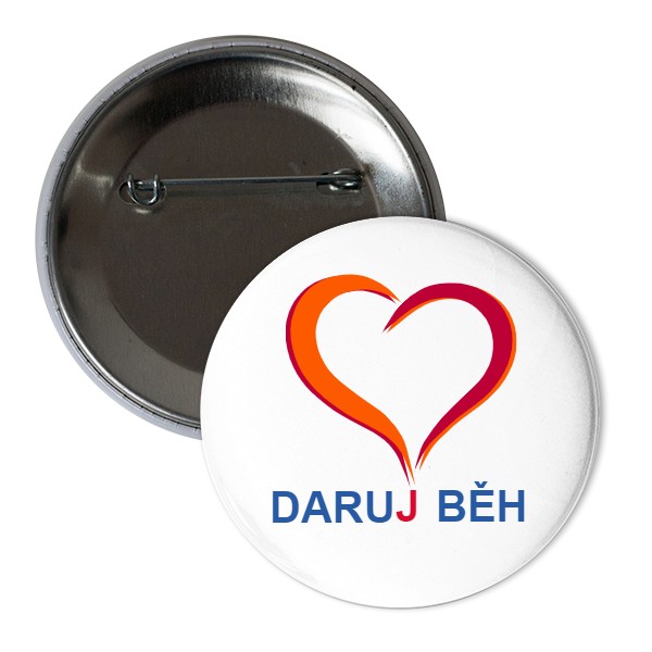 Odznáček  s potiskem Daruj běh