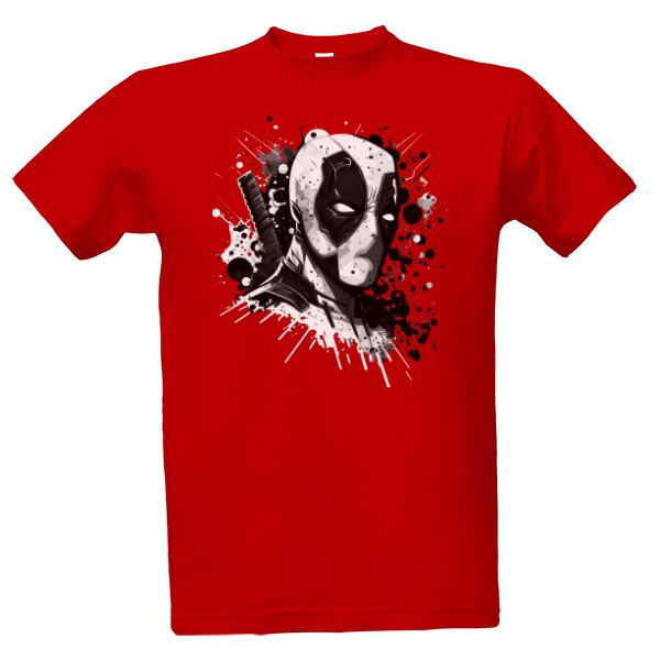 Tričko s potiskem Deadpool - superhrdina - černobílý 2