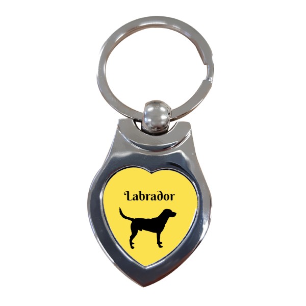 Heart keychain s potiskem Decoration with labrador