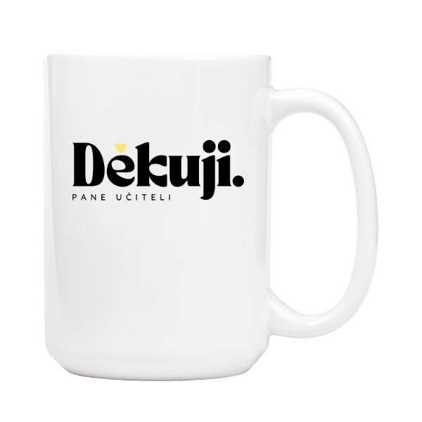 Děkuji pane učiteli žluté srdíčko se jménem a třídou