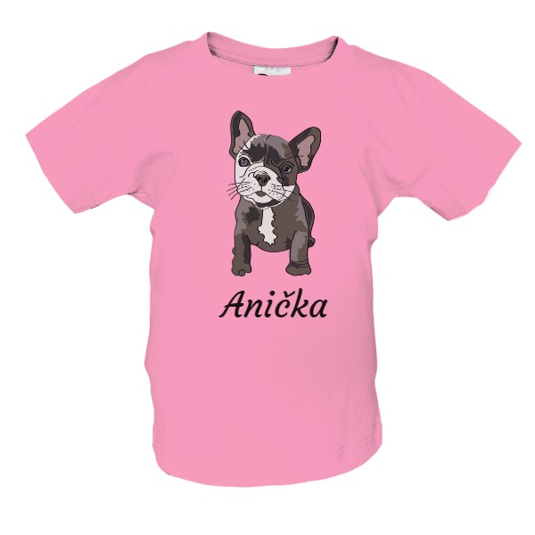 Tričko s potiskem Dětské tričko s francouzským buldočkem