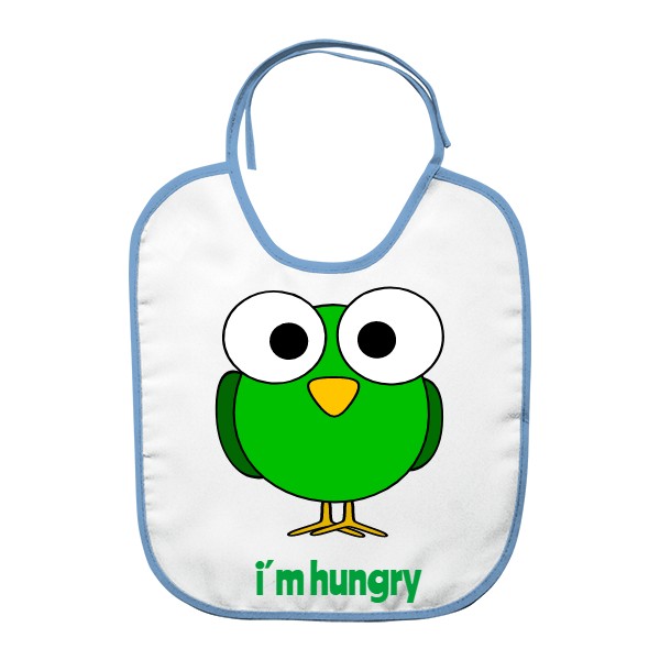 Bryndák s potiskem Dětský bryndák na nápisem I'm hungry (jsem hladový) 