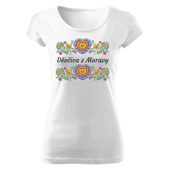 Tričko s potiskem Děvčica z Moravy 2