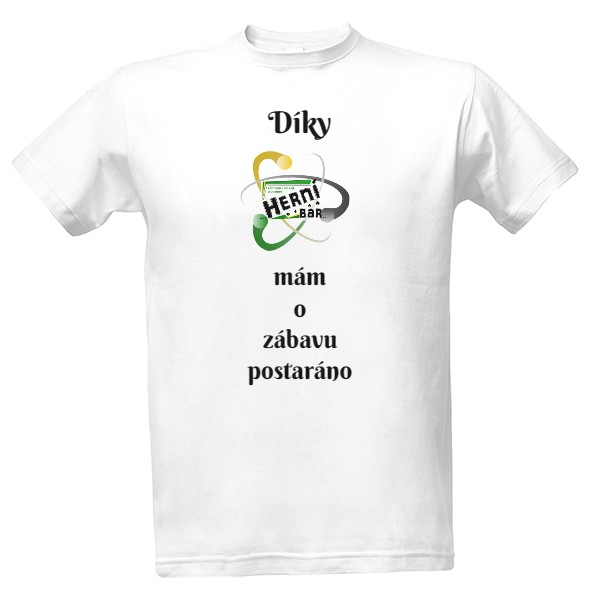 Tričko s potiskem Díky hernibar.cz mám o zábavu postaráno