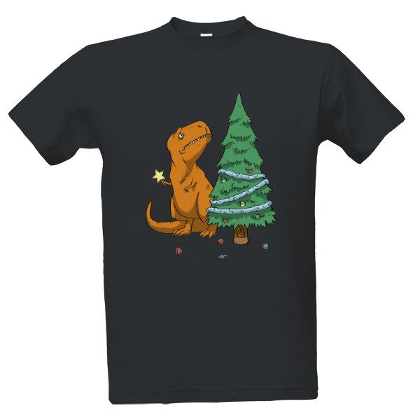 T-shirt Dinosaur by the Christmas Tree
