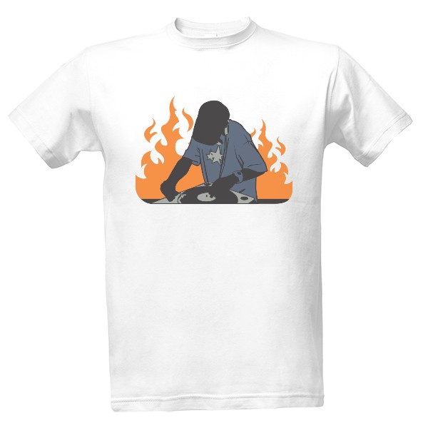 Tričko s potiskem Diskžokej plameny