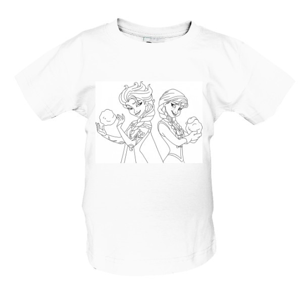 Dívčí triko Frozen k vybarvení