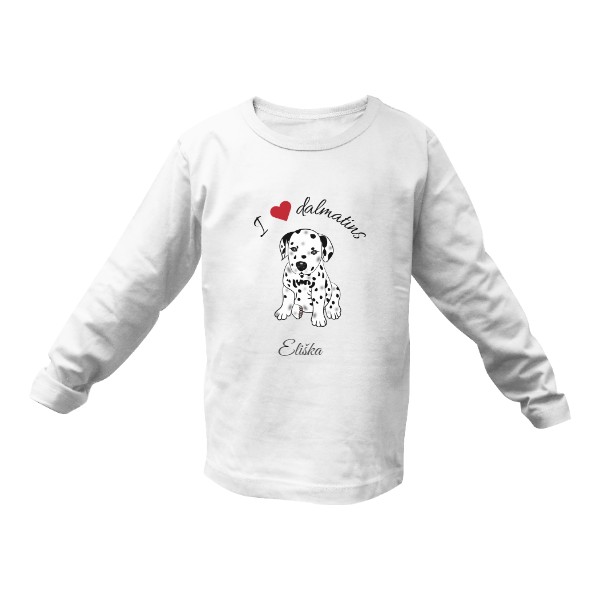 Tričko s potiskem Dlouhé dětské tričko - Štěně Dalmatina