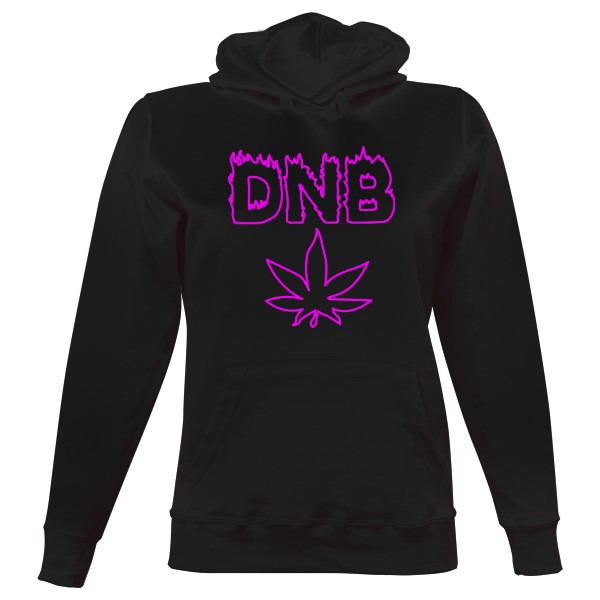 Ladies' hoodie s potiskem DNB cannabis