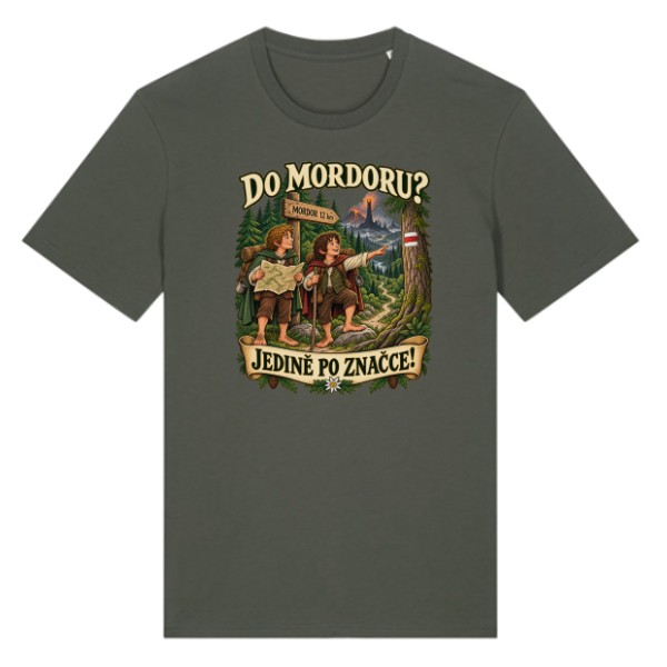 Tričko s potiskem Do Mordoru? Jedině po značce!