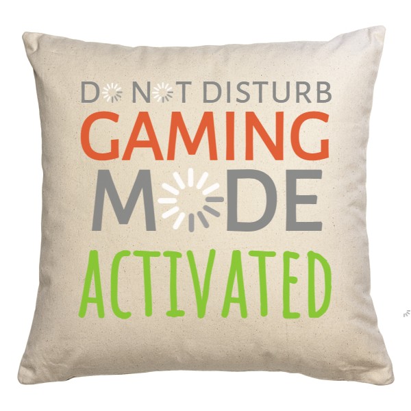 Vankúš bavlnený s potlačou do not disturb gaming mode activated