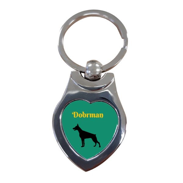 Heart keychain s potiskem Doberman as a supplement