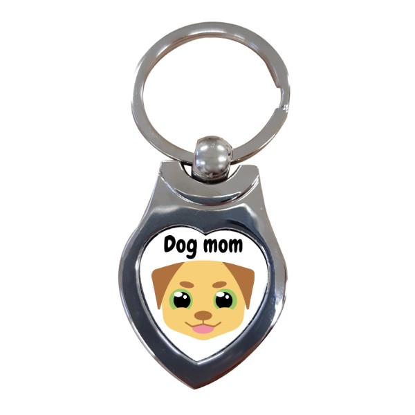 Přívěsek na klíče srdce s potiskem Dog mom