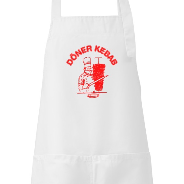 Zástera s potlačou Döner Kebab červené písmo zástěra