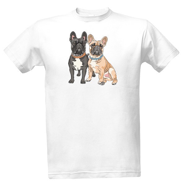 Tričko s potiskem Double Frenchie