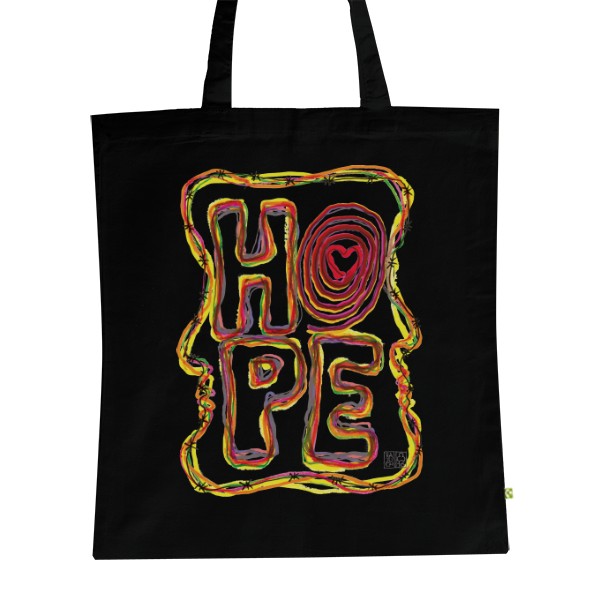 BIO plátěná taška s potiskem DOUFEJ/HOPE