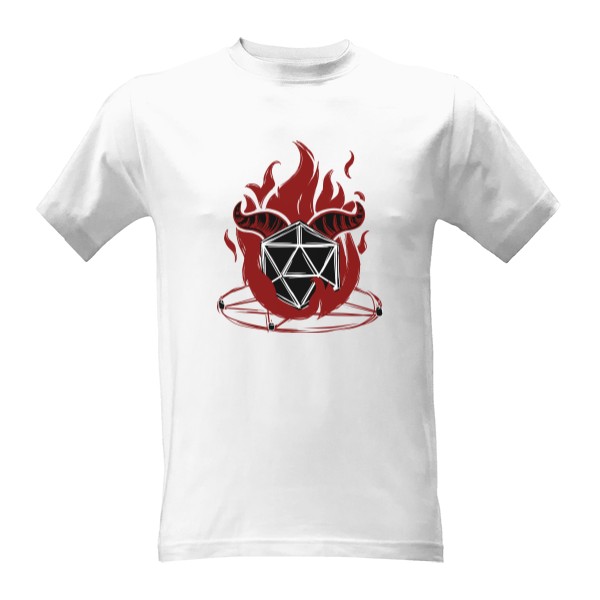Tričko s potiskem Dračí doupě - Warlock kostka