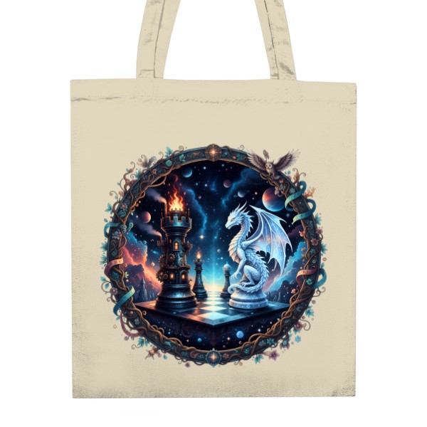 Nákupní taška unisex s potlačou Drak na šachovém nebi 2