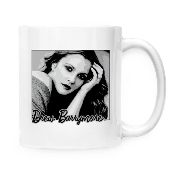 Hrnek malý bílý s potiskem Drew Barrymore