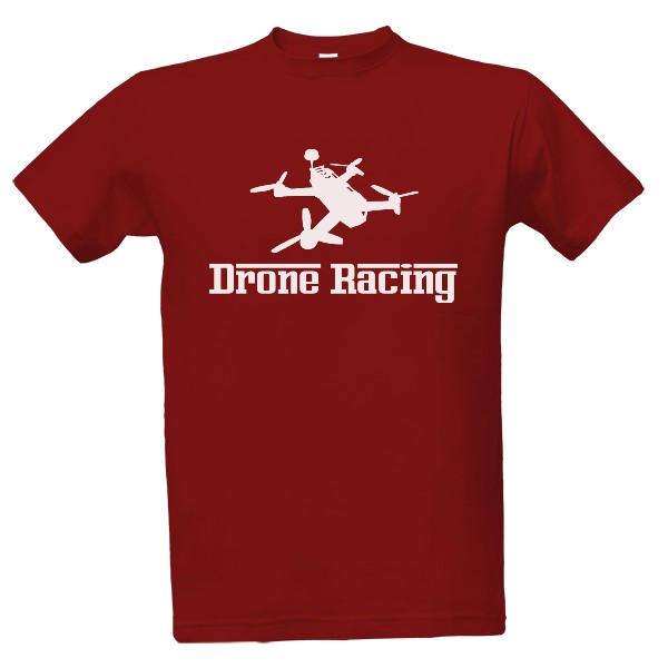 Tričko s potiskem Drone Racing bílý