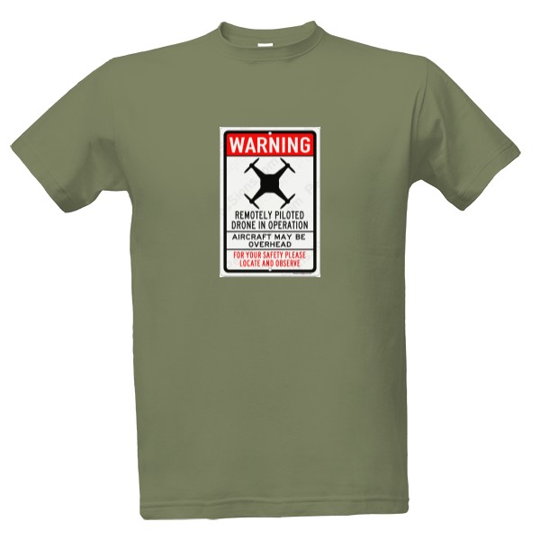 Tričko s potiskem warning dron