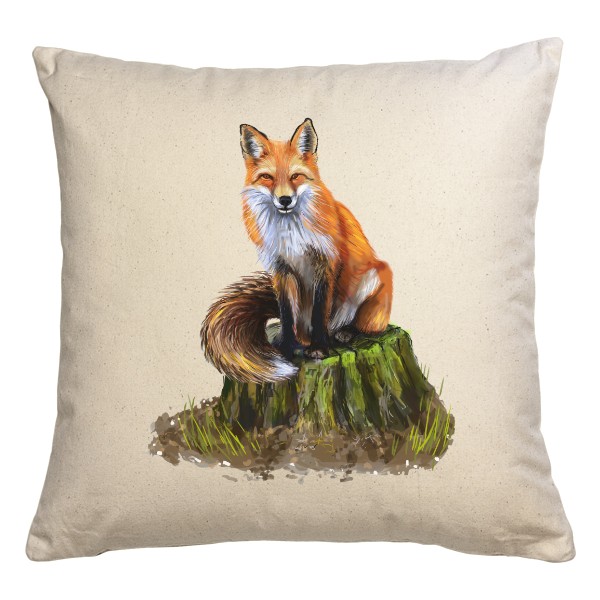 Polštář bavlněný  s potiskem  liška