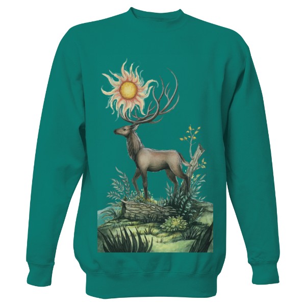 Mikina bez kapuce Unisex s potiskem Jelen