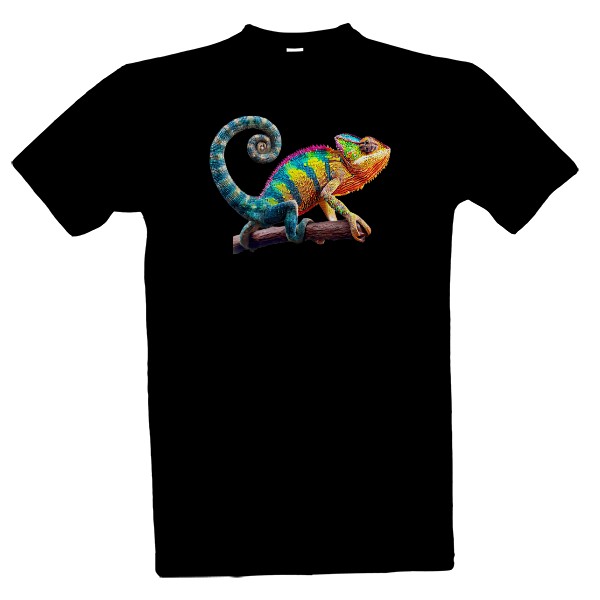 Duhový chameleon na větvi 