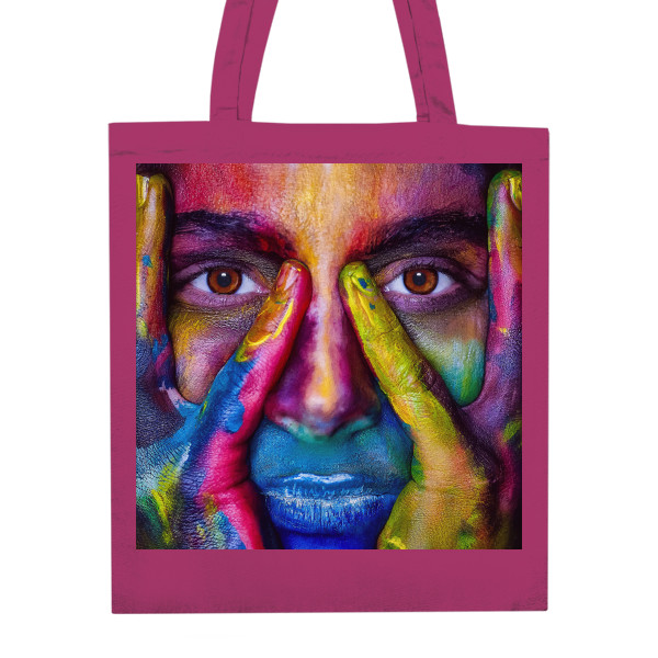 Nákupní taška unisex s potiskem Duhový obličej
