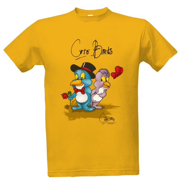 Tričko s potiskem Zamilovaní ptáčci