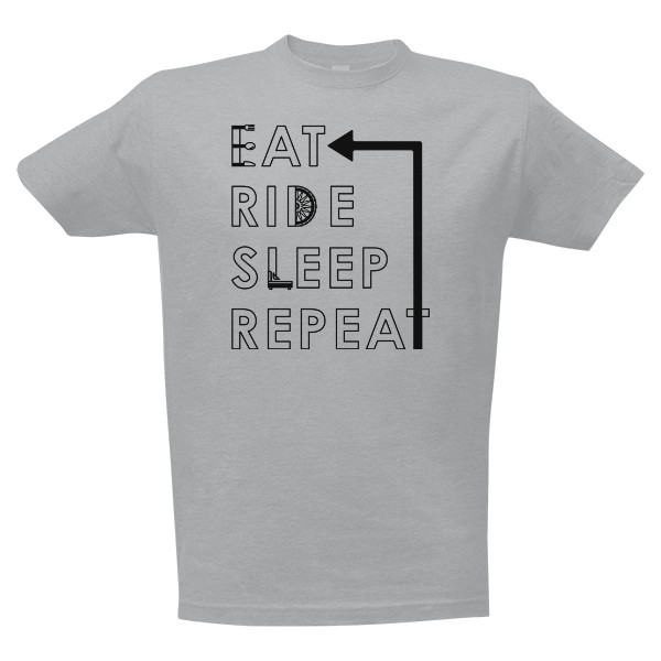 Tričko s potiskem Eat, ride, sleep, repeat