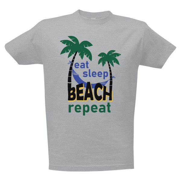 Tričko s potiskem Eat, sleep, beach, repeat