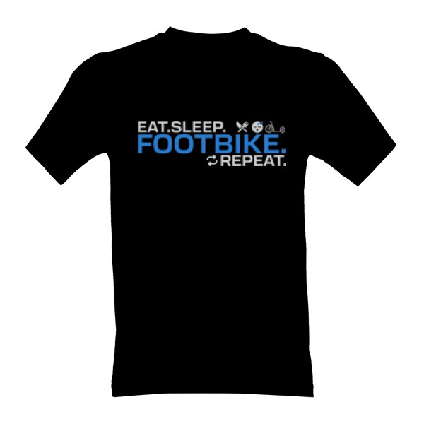 Tričko s potlačou Eat. Sleep. Footbike. Repeat. – pre kolobežkárov
