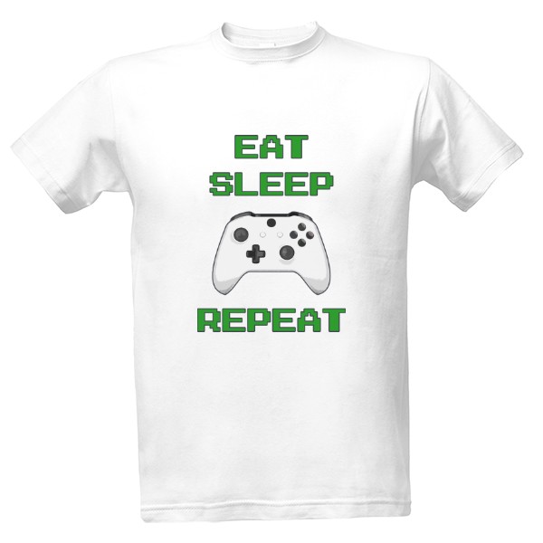 Tričko s potlačou EAT SLEEP GAME REPEAT