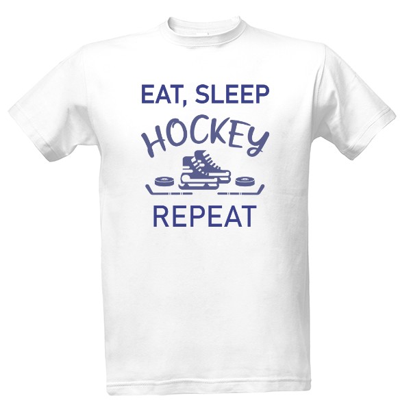 Tričko s potiskem Eat, sleep, hockey