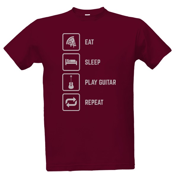 Tričko s potiskem Eat, sleep, play guitar