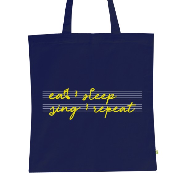 BIO platená taška s potlačou Eat, sleep, sing, repeat